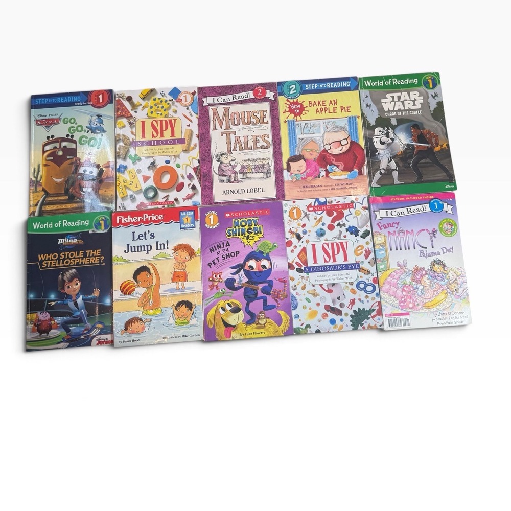 Lot of 10 Childrens Early Reader Books Level 1 2 Scholastic Disney I Spy